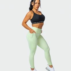 Muscle Nation Non Scrunch Superior Squat Pocket Ankle Length Leggings - Minty 15 Muscle Nation Non Scrunch Superior Squat Pocket Ankle Length Leggings - Minty