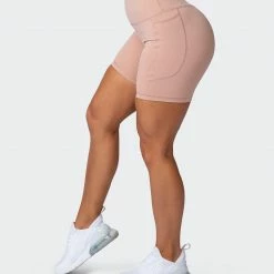 Muscle Nation Non Scrunch Superior Squat Pocket Bike Shorts - Mahogany Rose