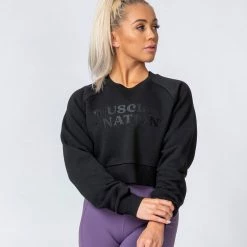 Muscle Nation Supernova Pullover - Black Womens