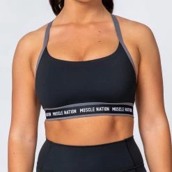 Muscle Nation Superset Bra - Black/Sleet Grey