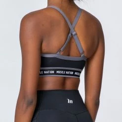 Muscle Nation Superset Bra - Black/Sleet Grey