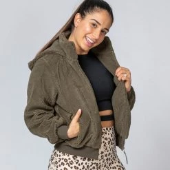 Muscle Nation Best Sellers Teddy Jacket - Khaki