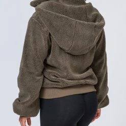 Muscle Nation Best Sellers Teddy Jacket - Khaki 21 Muscle Nation Best Sellers Teddy Jacket - Khaki