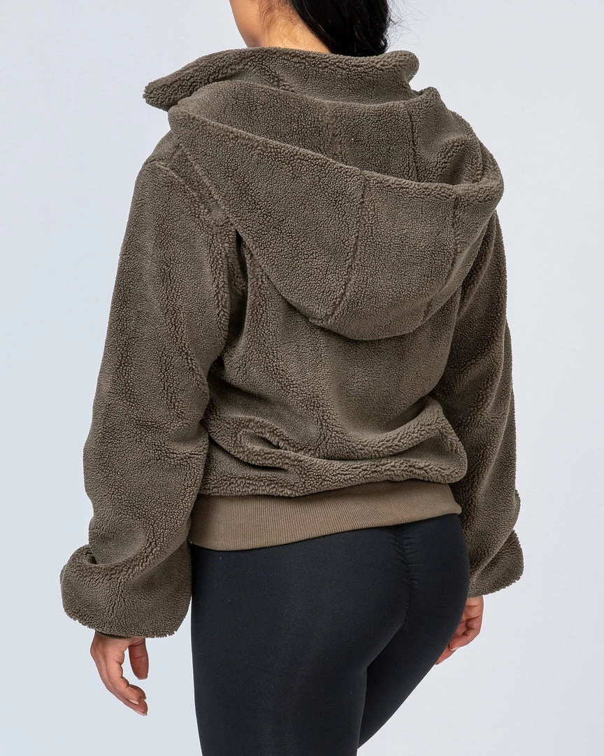 Muscle Nation Best Sellers Teddy Jacket - Khaki 5 Muscle Nation Best Sellers Teddy Jacket - Khaki