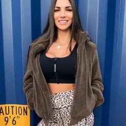 Muscle Nation Best Sellers Teddy Jacket - Khaki 17 Muscle Nation Best Sellers Teddy Jacket - Khaki