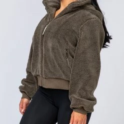 Muscle Nation Best Sellers Teddy Jacket - Khaki 23 Muscle Nation Best Sellers Teddy Jacket - Khaki