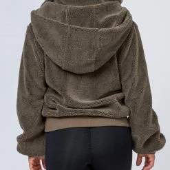 Muscle Nation Best Sellers Teddy Jacket - Khaki 20 Muscle Nation Best Sellers Teddy Jacket - Khaki