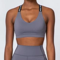 Muscle Nation Tempo Bra - Sleet Grey Womens 12 Muscle Nation Tempo Bra - Sleet Grey Womens
