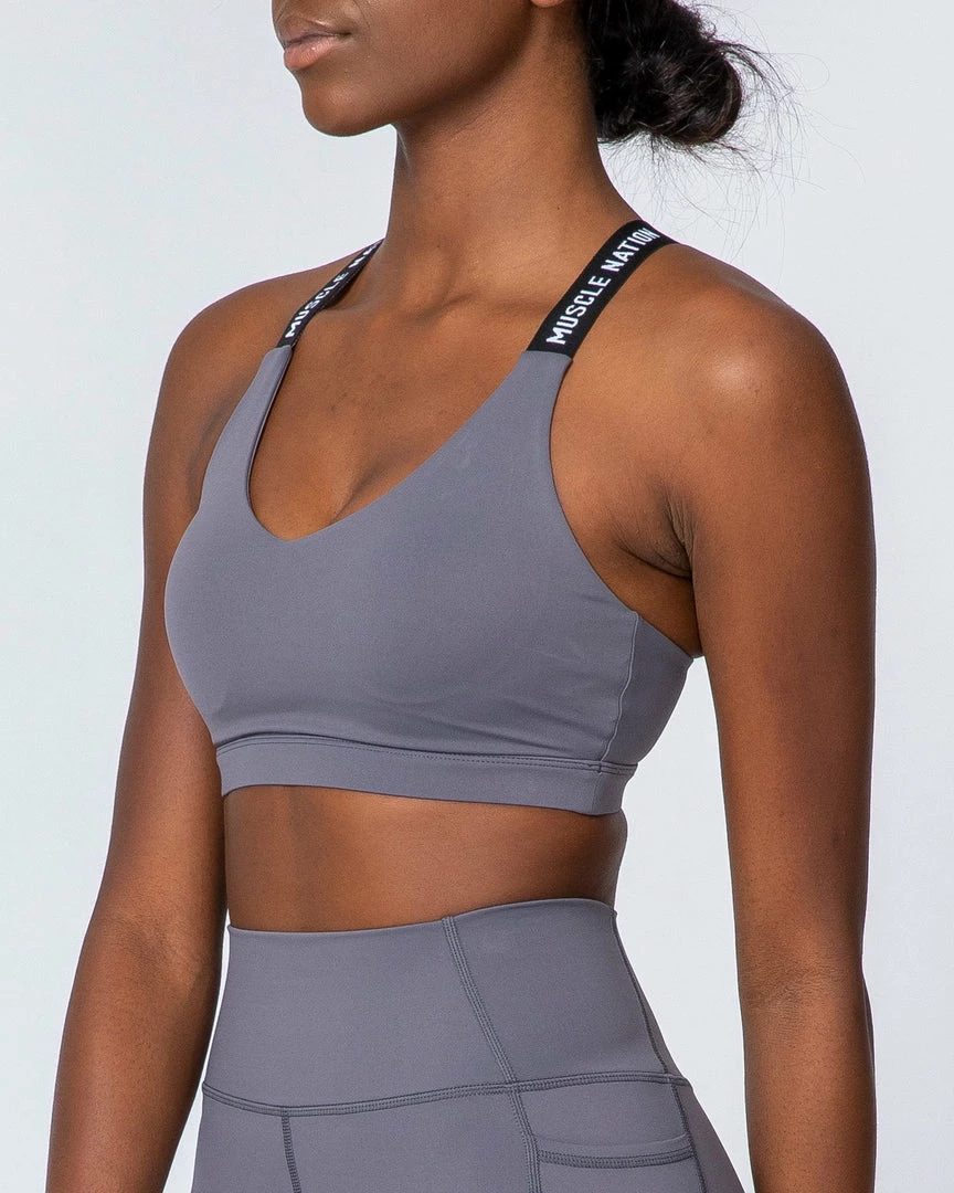 Muscle Nation Tempo Bra - Sleet Grey Womens 7 Muscle Nation Tempo Bra - Sleet Grey Womens