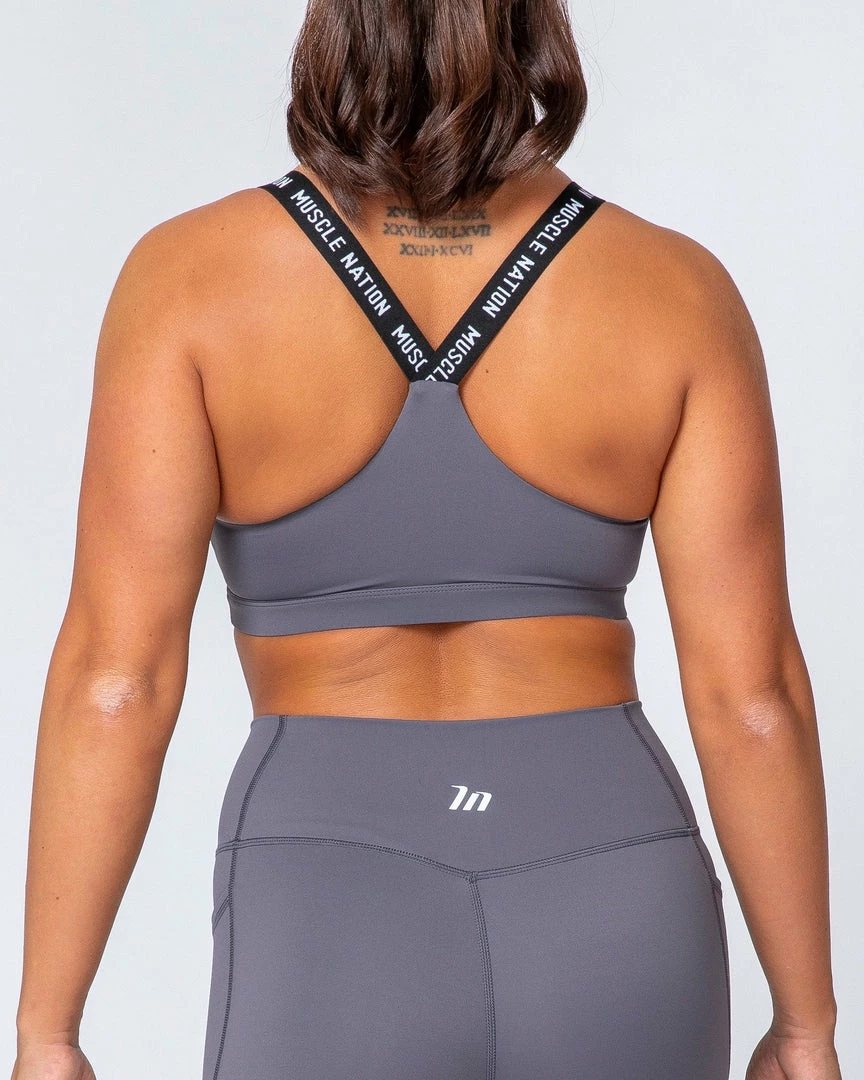 Muscle Nation Tempo Bra - Sleet Grey Womens 8 Muscle Nation Tempo Bra - Sleet Grey Womens