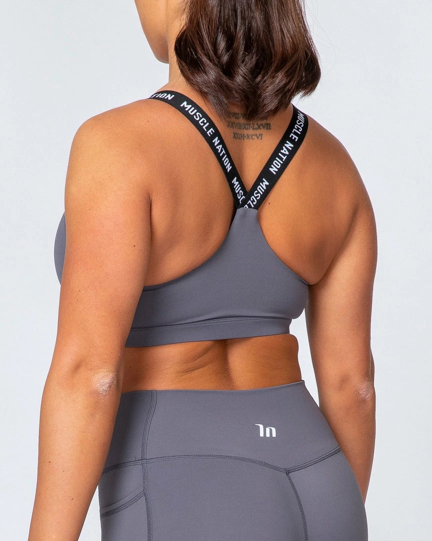 Muscle Nation Tempo Bra - Sleet Grey Womens 9 Muscle Nation Tempo Bra - Sleet Grey Womens