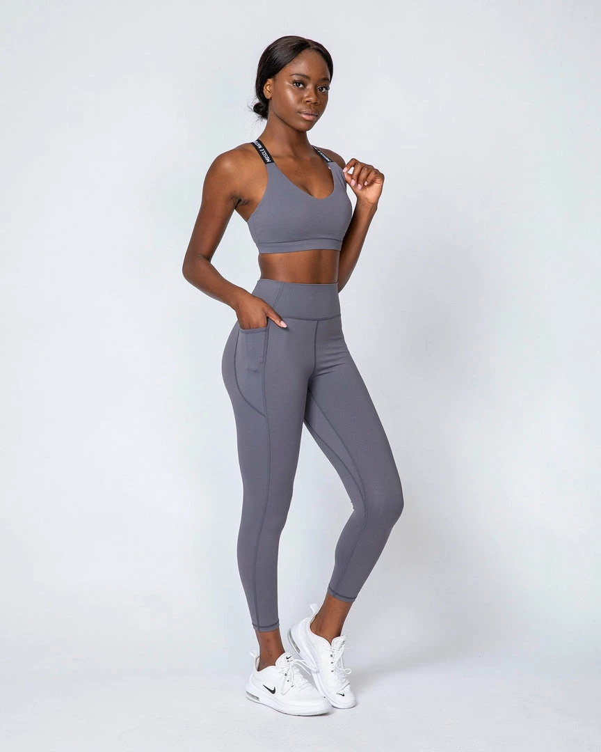 Muscle Nation Tempo Bra - Sleet Grey Womens 10 Muscle Nation Tempo Bra - Sleet Grey Womens