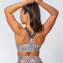 Muscle Nation Womens Tempo Bra - Yellow Leopard