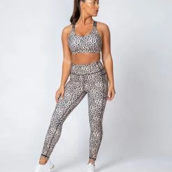 Muscle Nation Womens Tempo Bra - Yellow Leopard