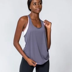 Muscle Nation Tempo Tank - Sleet Grey Womens