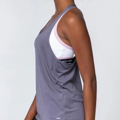 Muscle Nation Tempo Tank - Sleet Grey Womens