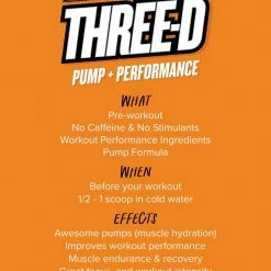 Muscle Nation 30% EOFY SALE THREE D Pre Workout Pump Caffeine Free - Orange Fizz - 30 Serves