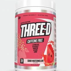 Muscle Nation 30% EOFY SALE THREE D Pre Workout Pump Caffeine Free - Sour Watermelon - 30 Serves