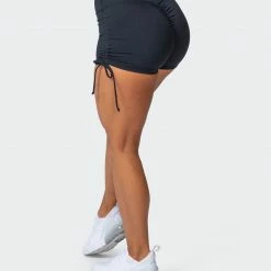 Muscle Nation Signature Scrunch Tie Up Shorts - Black