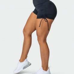 Muscle Nation Signature Scrunch Tie Up Shorts - Black