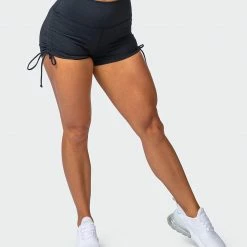 Muscle Nation Signature Scrunch Tie Up Shorts - Black