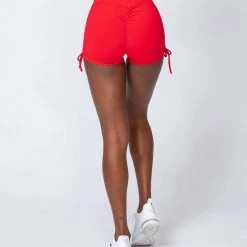 Muscle Nation Signature Scrunch Tie Up Shorts - Flame