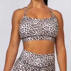 Muscle Nation Tone Bra - Yellow Leopard Womens