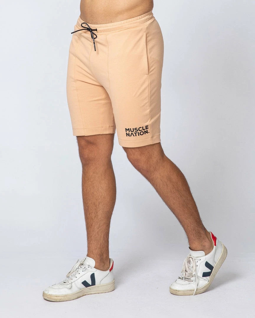 Muscle Nation Ultimate Tapered Fit Shorts - Biscuit 4 Muscle Nation Ultimate Tapered Fit Shorts - Biscuit
