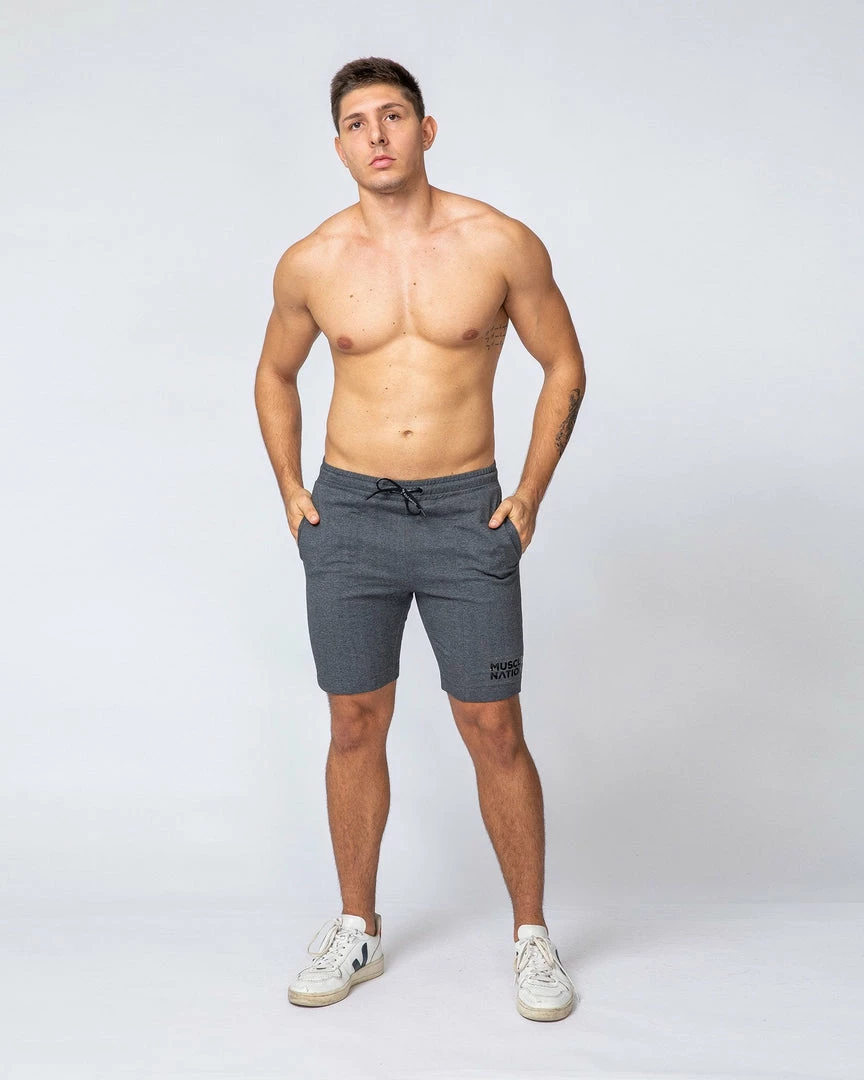 Muscle Nation Mens Ultimate Tapered Fit Shorts - Dark Grey 3 Muscle Nation Mens Ultimate Tapered Fit Shorts - Dark Grey