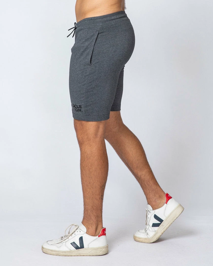 Muscle Nation Mens Ultimate Tapered Fit Shorts - Dark Grey 8 Muscle Nation Mens Ultimate Tapered Fit Shorts - Dark Grey