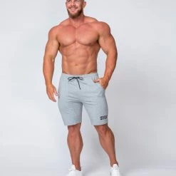 Muscle Nation Ultimate Tapered Fit Shorts - Light Grey Mens