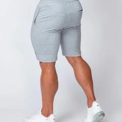 Muscle Nation Ultimate Tapered Fit Shorts - Light Grey Mens