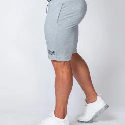 Muscle Nation Ultimate Tapered Fit Shorts - Light Grey Mens