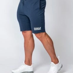 Muscle Nation Mens Ultimate Tapered Fit Shorts - Navy