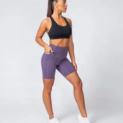 Muscle Nation Ultra High Waist Bike Shorts - Velvet Purple Non Scrunch 14 Muscle Nation Ultra High Waist Bike Shorts - Velvet Purple Non Scrunch