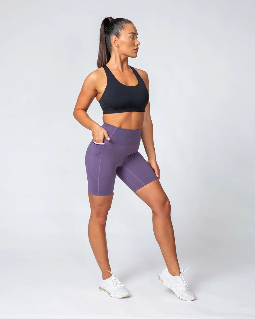 Muscle Nation Ultra High Waist Bike Shorts - Velvet Purple Non Scrunch 8 Muscle Nation Ultra High Waist Bike Shorts - Velvet Purple Non Scrunch