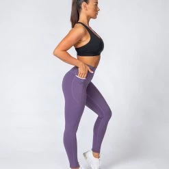 Muscle Nation Ultra High Waist Full Length Leggings - Velvet Purple Non Scrunch