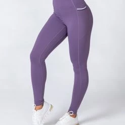 Muscle Nation Ultra High Waist Full Length Leggings - Velvet Purple Non Scrunch