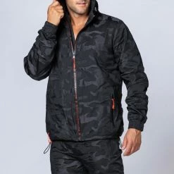 Muscle Nation Unisex Tracksuit Jacket - Black Camo Womens 23 Muscle Nation Unisex Tracksuit Jacket - Black Camo Womens