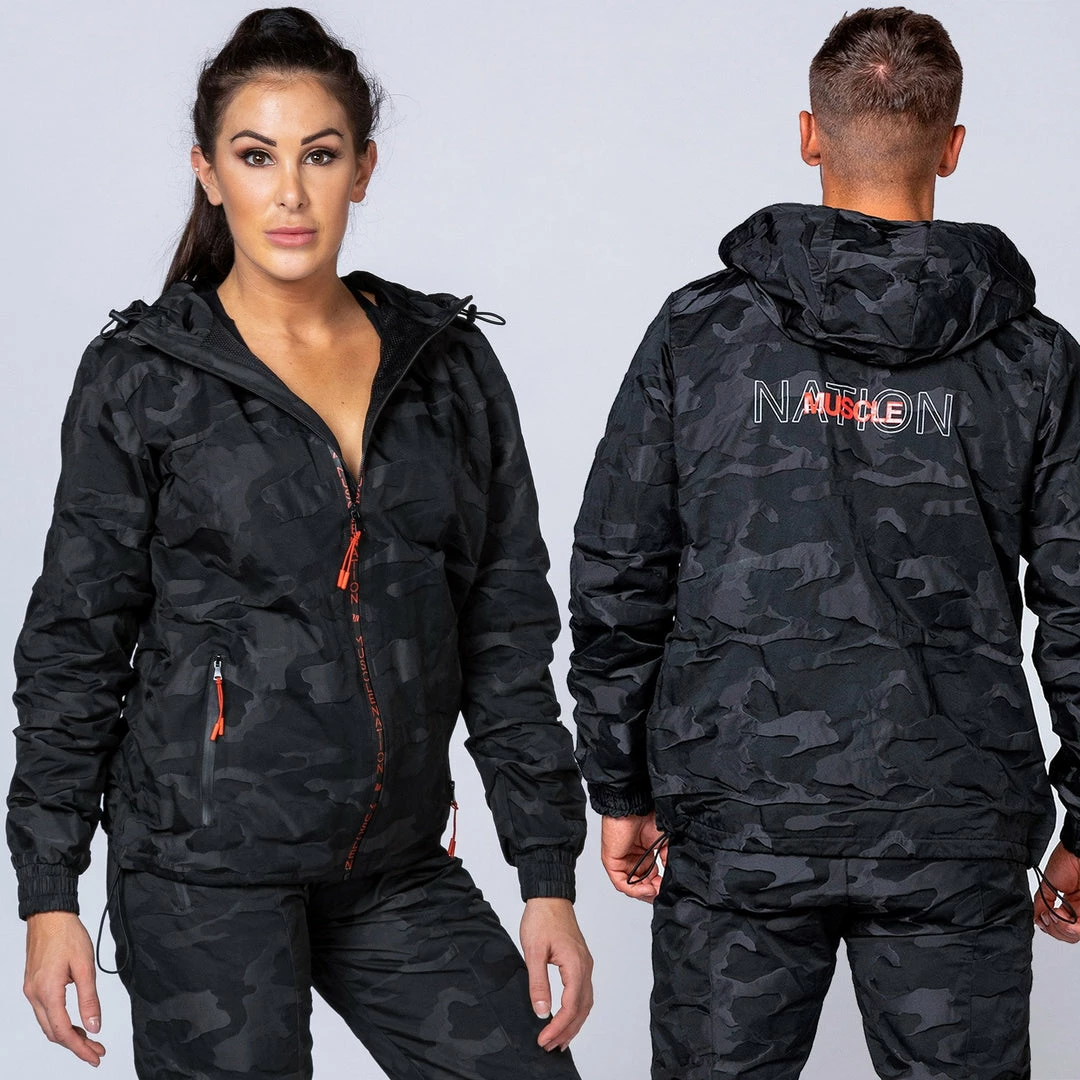 Muscle Nation Unisex Tracksuit Jacket - Black Camo Womens 3 Muscle Nation Unisex Tracksuit Jacket - Black Camo Womens