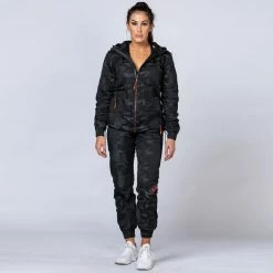 Muscle Nation Unisex Tracksuit Jacket - Black Camo Womens 17 Muscle Nation Unisex Tracksuit Jacket - Black Camo Womens