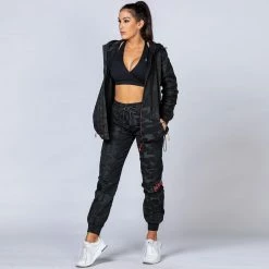 Muscle Nation Unisex Tracksuit Jacket - Black Camo Womens 18 Muscle Nation Unisex Tracksuit Jacket - Black Camo Womens