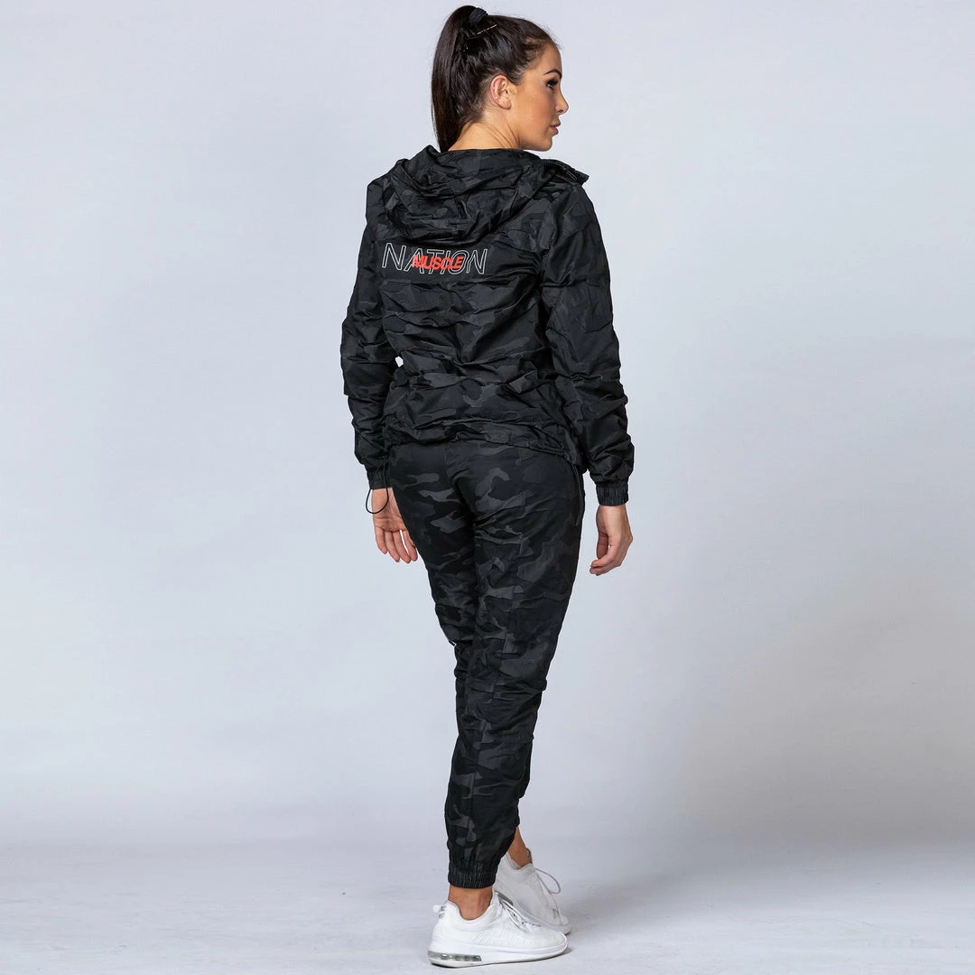Muscle Nation Unisex Tracksuit Jacket - Black Camo Womens 10 Muscle Nation Unisex Tracksuit Jacket - Black Camo Womens