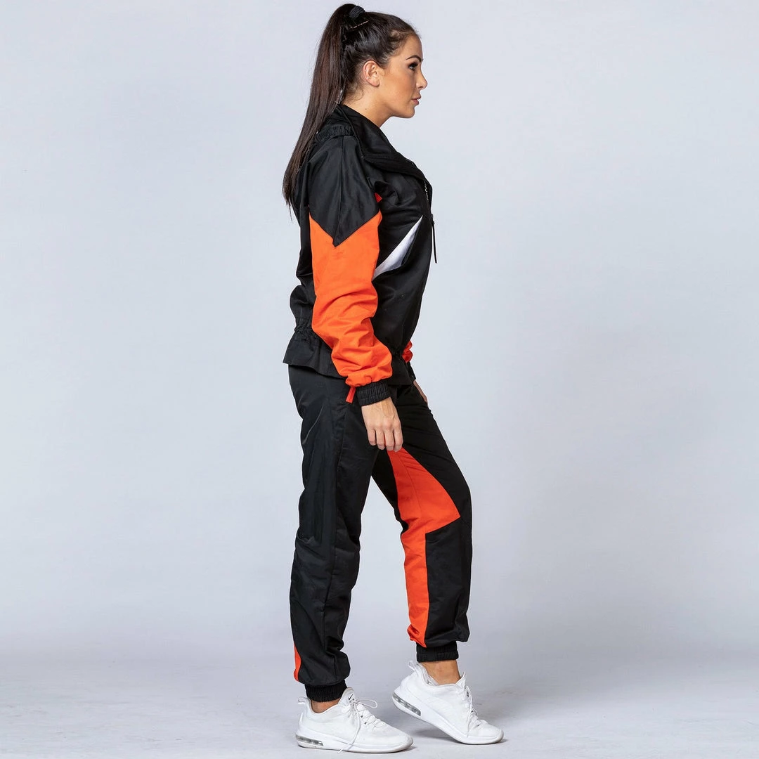 Muscle Nation Unisex Retro Jacket - Black / Blood Orange Womens 12 Muscle Nation Unisex Retro Jacket - Black / Blood Orange Womens