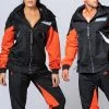 Muscle Nation Unisex Retro Jacket - Black / Blood Orange Womens 2 Muscle Nation Unisex Retro Jacket - Black / Blood Orange Womens