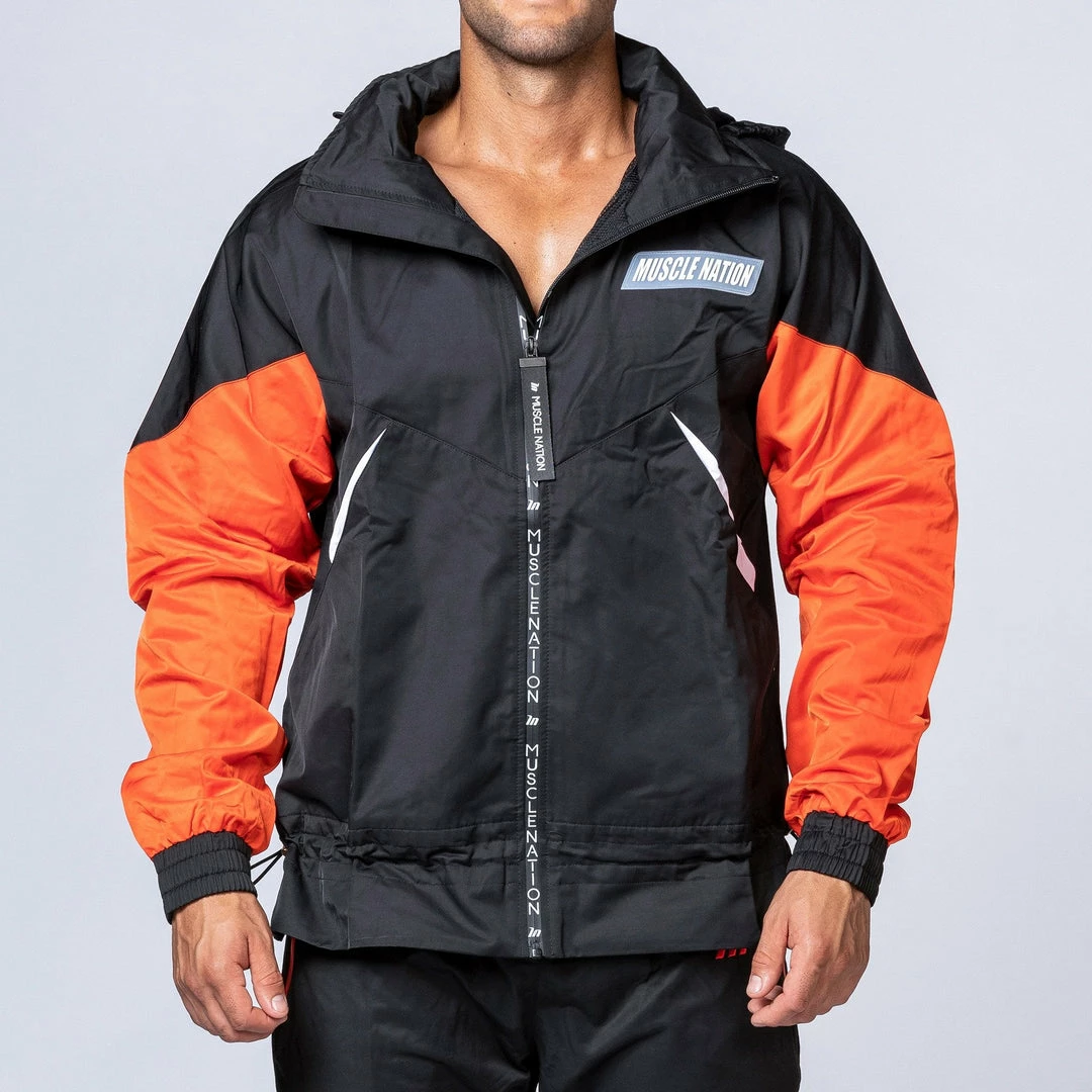 Muscle Nation Unisex Retro Jacket - Black / Blood Orange Womens 5 Muscle Nation Unisex Retro Jacket - Black / Blood Orange Womens