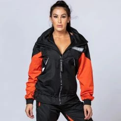 Muscle Nation Unisex Retro Jacket - Black / Blood Orange Womens 17 Muscle Nation Unisex Retro Jacket - Black / Blood Orange Womens