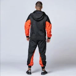 Muscle Nation Unisex Retro Tracksuit Pants - Black / Blood Orange Womens