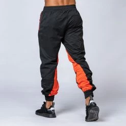 Muscle Nation Unisex Retro Tracksuit Pants - Black / Blood Orange Womens