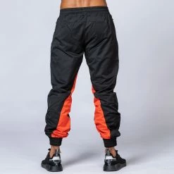 Muscle Nation Unisex Retro Tracksuit Pants - Black / Blood Orange Womens
